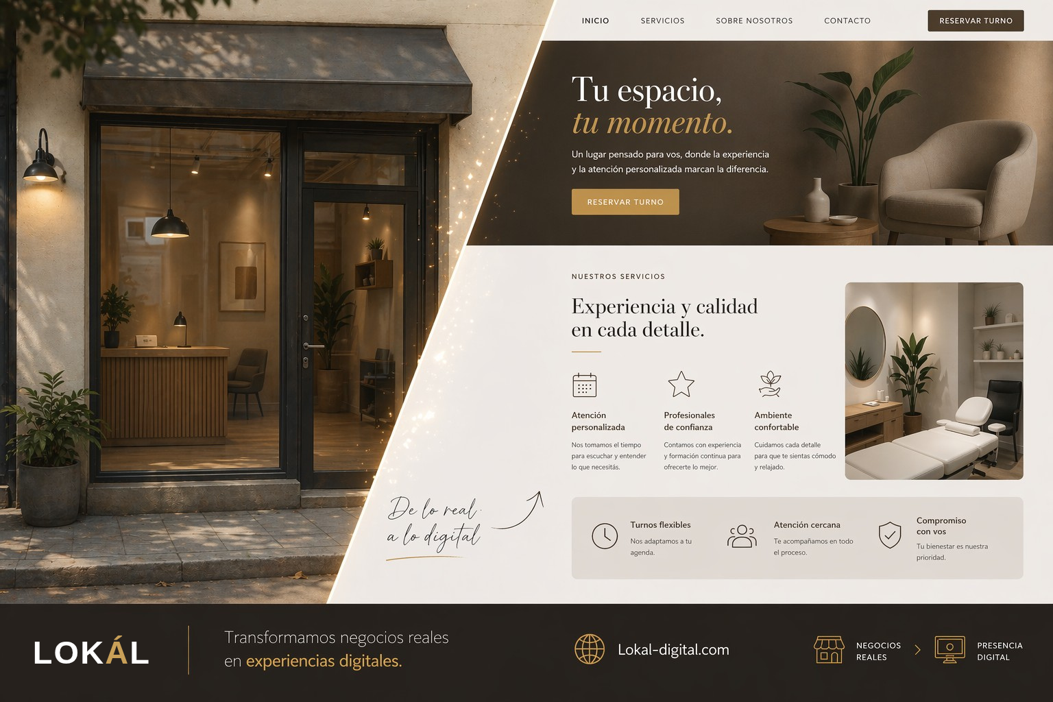 Diseño web de Lokál — landing page para negocios locales